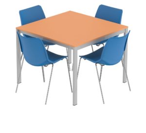 tavolo quadrato multiuso per aule e laboratori scolastici